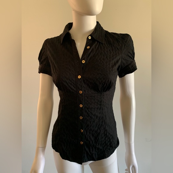 Guess Stretch Classic Button Down in Black - Picture 1 of 6